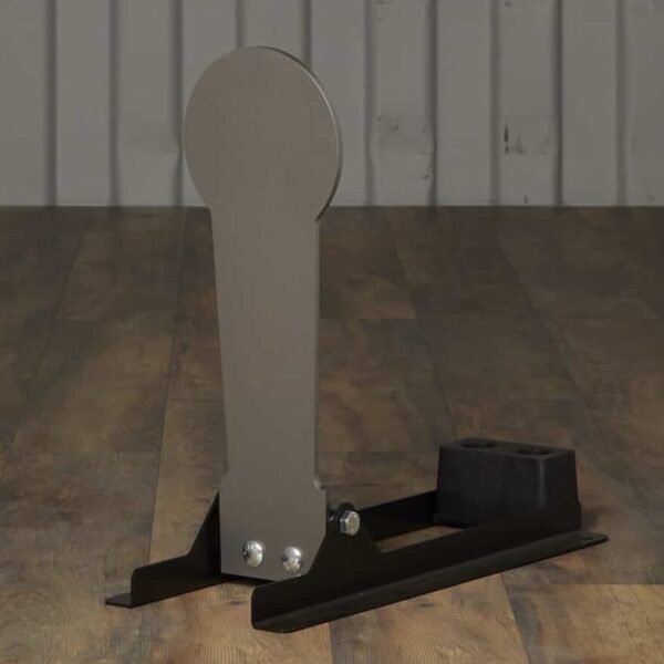 AR500 Pepper Popper Target – 22-inch USPSA mini popper of 3/8-inch AR500 steel on zinc-plated base, freestanding