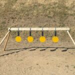 swinging steel plate rack front view