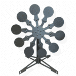 Portable Texas Star with 10-target adapter installed, showing all arms and plates in assembled position