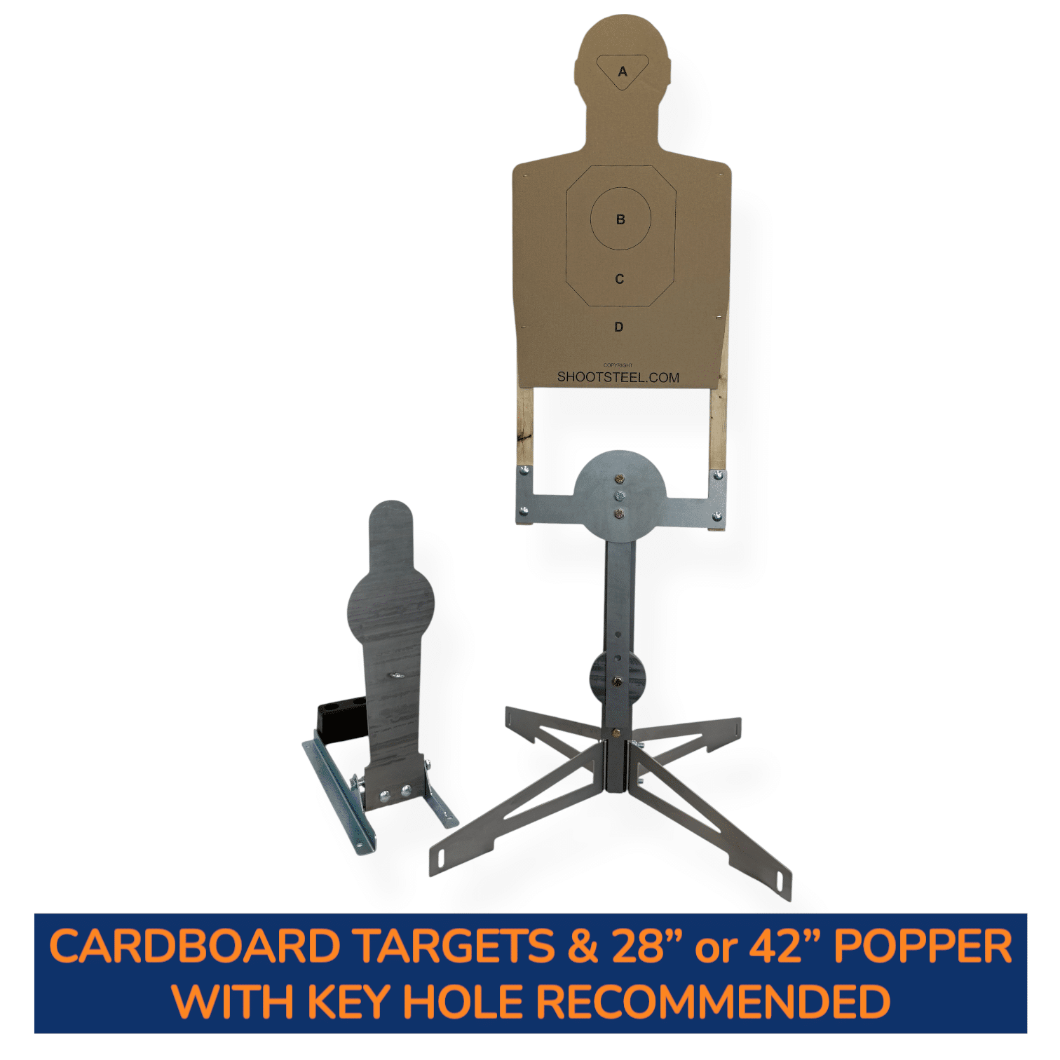 Example of swinger with cardboard, and popper used to activate it.