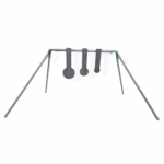 Full view of Magnum Target KYL Rack with three AR500 targets mounted on 40" legs